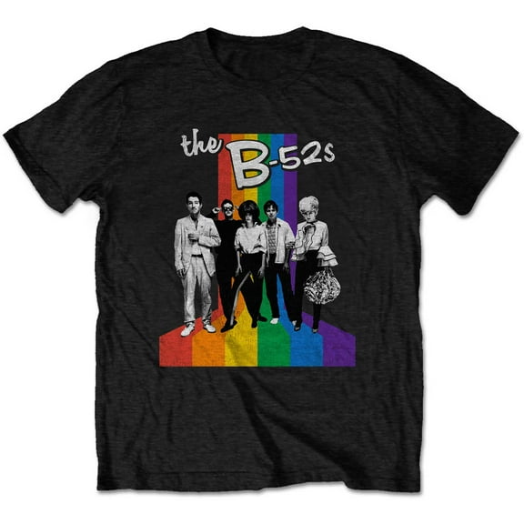 B52s Unisex T-Shirt Rainbow Stripes (Small)