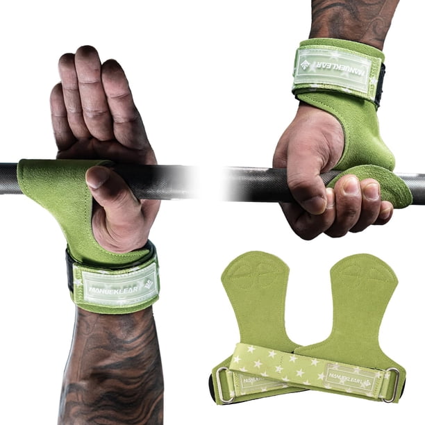 Muñequeras de piel dobles Gym Straps MANUEKLEAR para levantamiento de pesas