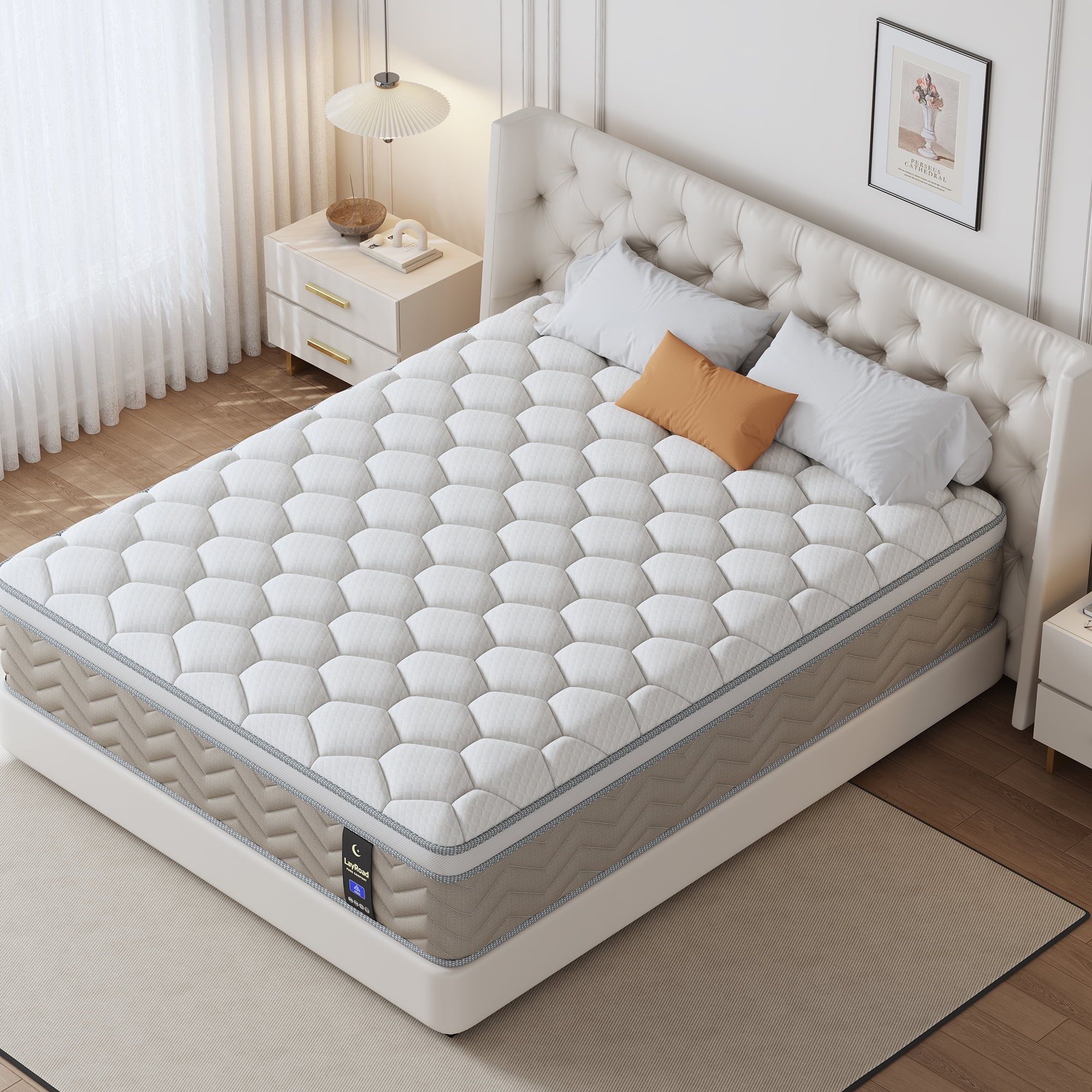 Miniyam Twin 12" Cooling Hybrid Mattress, Memory Foam & Pocket Springs for Pressure Relief