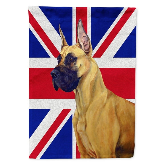 Carolines Treasures LH9464CHF Great Dane with English Union Jack British Flag House Flag House Size multicolor