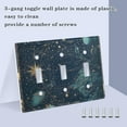 thumbnail image 3 of Yayeee Toggle Light Switch Wall Plate 2-Gang 4.56"x4.48" Decorative Outlet Cover, Dark Star Map, 3 of 7