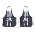 thumbnail image 4 of WORGEOUS 2pcs Halloween Adulto de esqueleto delantero delantal de cocina divertida para cocinar para la fiesta BBQ Color al azar, 4 of 8