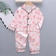 thumbnail image 2 of KHONTS Girls Cute Printed Satin Pajamas Button down Pajamas Sets Nightgown, 2 Piece, Sizes 3-8 Years, 2 of 4