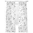 thumbnail image 2 of Gray Leaf Semi Sheer Curtains 108 Inch Length 2 Panels Set,Modern Botanical Foliage Plant Country Pastoral Sheer Kitchen Curtain Privacy Voile Window Curtain for Living Room Bedroom Rod Pocket Drapes, 2 of 7