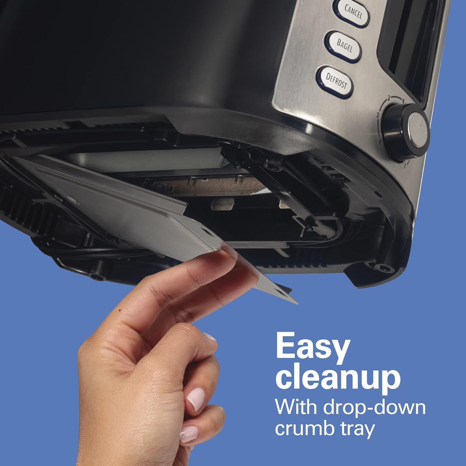 2-slice extra-wide slot toaster with bagel and defrost settings, toast tone selector, enhanced toasting, auto shutoff,
