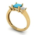 thumbnail image 2 of Clara Pucci 14K Yellow Gold 1.11ct Turquoise Three-Stone Ring for Women, 2 of 8