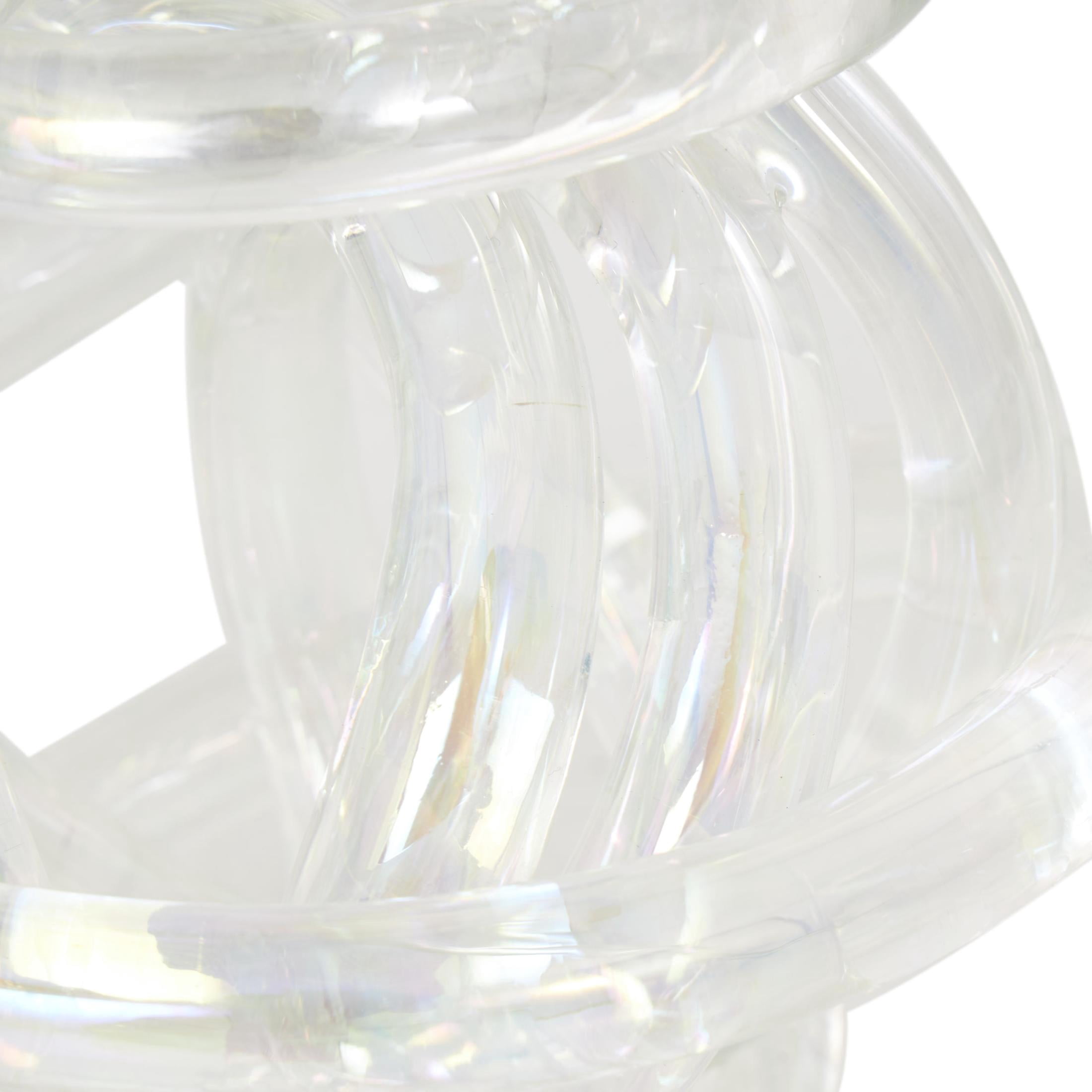 5", 4", 4"W Clear Glass Knotted Ball Knot Sculpture, by DecMode (3 Count)