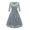 thumbnail image 2 of Coloody Women Vintage Lace Dresses Female Knee Length Cocktail Party Dress, 2 of 5