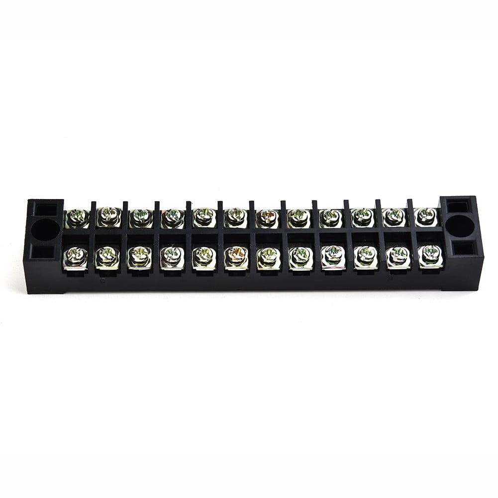 12Points Auto Marine Power Distribution Bus Bar Terminal Block Set 15A 600V
