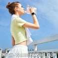 thumbnail image 6 of Flat Water Bottle with Handle 500 ml Flat Water Bottle BPA-Free Leak-Proof Slim Water Bottle for Travel Outdoor Fitness Sports Cycling Work School,Pink, 6 of 7