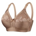 thumbnail image 5 of 2 Pack Wireless Bra Women Lace Push up Bralettes Full-Coverage Soft Comfort Everyday Bras(Khaki 46CD), 5 of 7