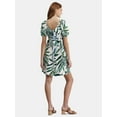 thumbnail image 2 of Time and Tru Women's Printed Puff Sleeve Mini Dress, Sizes XS-XXXL, 2 of 5