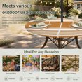 thumbnail image 6 of Round Outdoor Tablecloth with Umbrella Hole and Zipper, Farmhouse Burnt Orange Striped Tablecloth with Elastic Waterproof, Modern Minimalist Stripes Patio Table Covers for 45" - 54" Pool Tables, 6 of 9