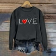 thumbnail image 5 of Yteetum Valentine's Day Sweatshirts for Women Oversized Crewneck Valentines Heart Graphic Print Sweatshirt Womens Casual Plus Size Round Neck Loose Comfy Sweatshirt Fall Spring Clothes Valentine Gift, 5 of 5