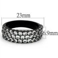 thumbnail image 2 of Luxe Jewelry Designs Women's IP Black Stainless Steel Ring with AAA Grade CZ Stones - Size 9, 2 of 4