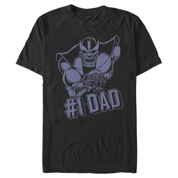 Men's Marvel Thanos #1 Dad  Graphic Tee Black Large