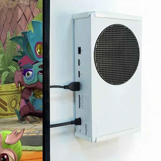Soporte metálico de pared para Xbox Series S. Accesorios sencillos para guardar la consola debajo del escritorio