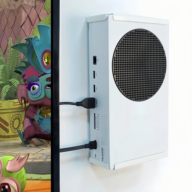 Soporte metálico de pared para Xbox Series S. Accesorios sencillos para guardar la consola debajo del escritorio