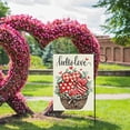 thumbnail image 6 of Hello Love Red Heart Decorative Garden Flag, Valentine''s Day Leaves Plaid Stripes Basket Yard Outside Decorations, Anniversary Wedding Farmhouse Outdoor Small Home Decor Double Sided 12.5x18, 6 of 6