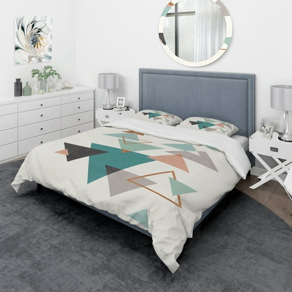 Designart 'Geometric hexagons Pattern V' Geometric Duvet Cover Set