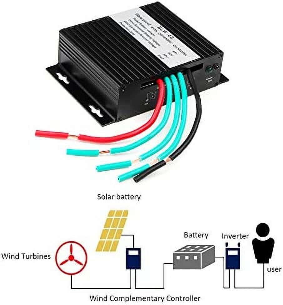 1200W-3000W Wind Solar Hybrid Controller, Wind Turbine Generator Controller Battery Charge Regulator,12V 24V 48V,24v