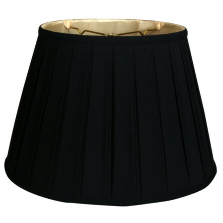 Royal Designs 16" Empire English Pleat Lamp Shade Black with Gold Lining