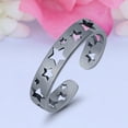 thumbnail image 3 of 4mm - Stars Toe Band Ring 925 Sterling Silver Thin Adjustable Stylish Rings for Women, 3 of 5