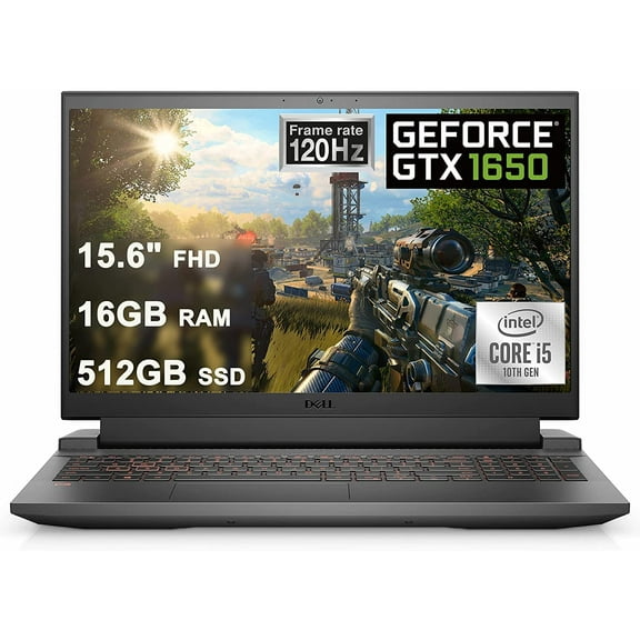 Dell Flagship G15 5510 Gaming 15 Laptop, 15.6" FHD 120Hz Display, 10th Gen Intel Core i5-10200H, GeForce GTX 1650 4GB, Backlit Keyboard, WIFI6, Nahimic 3D Audio, Win10 (16GB RAM | 512GB SSD)