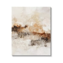 Stupell Industries Beige & Brown Abstract Abstract Painting Gallery Wrapped Canvas Print Wall Art, 16 x 20