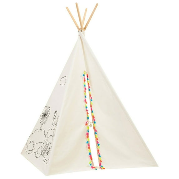 Open Box Asweets Childrens Canvas Painting Teepee Play Tent and Markers