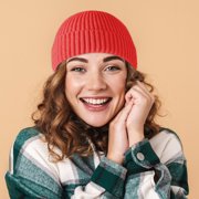 Warm Hip Hop Beanie Hat Chunky Cuffed Knitted Hat Winter Warm Hat For Women Men