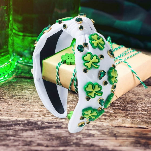 Diadema de sombrero verde irlandés Accesorio del Día de San Patricio Accesorios para el cabello verde Diadema de tela