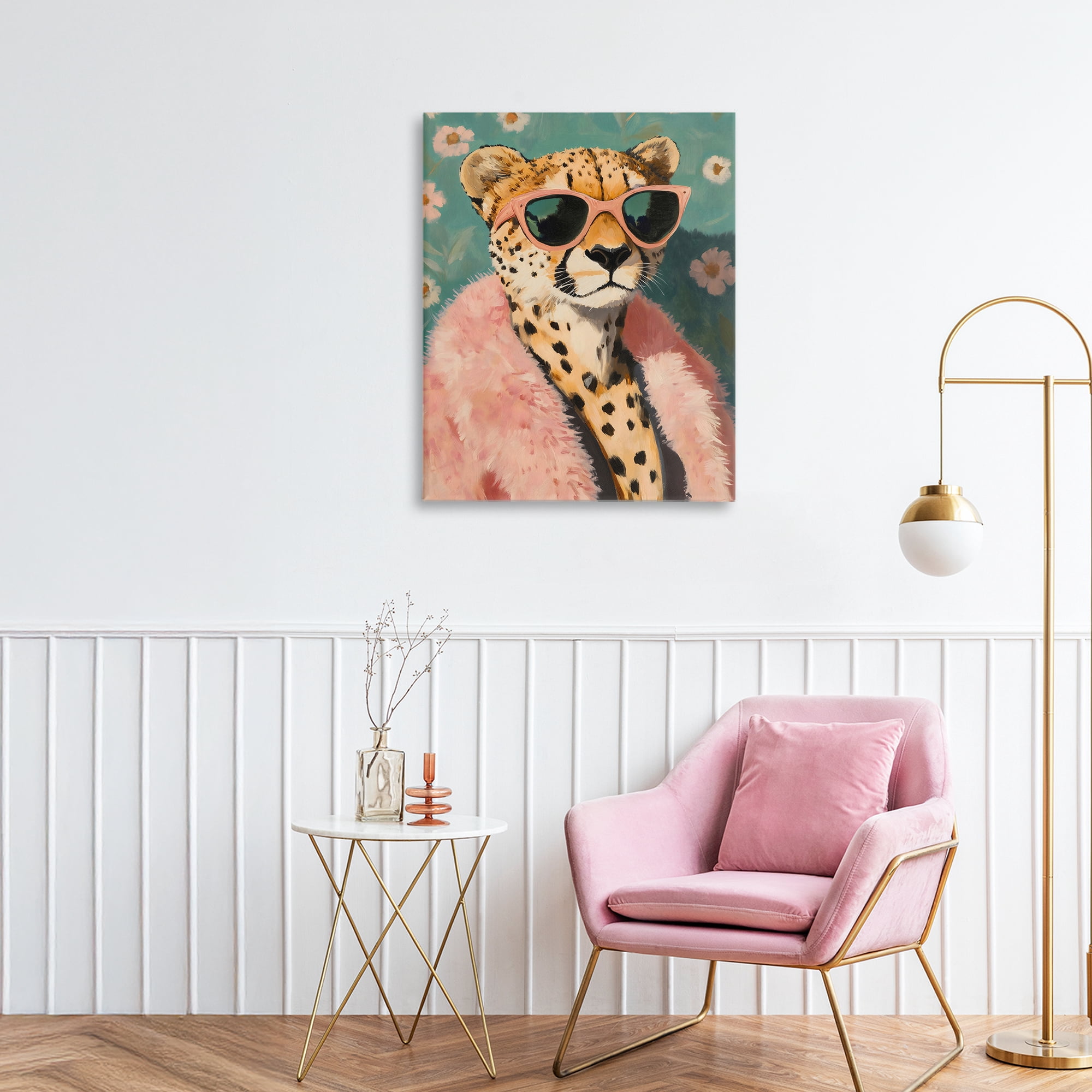 Stupell Industries Glam Cheetah in Pink Fur Canvas Wall Art, design by The Prints Vibe