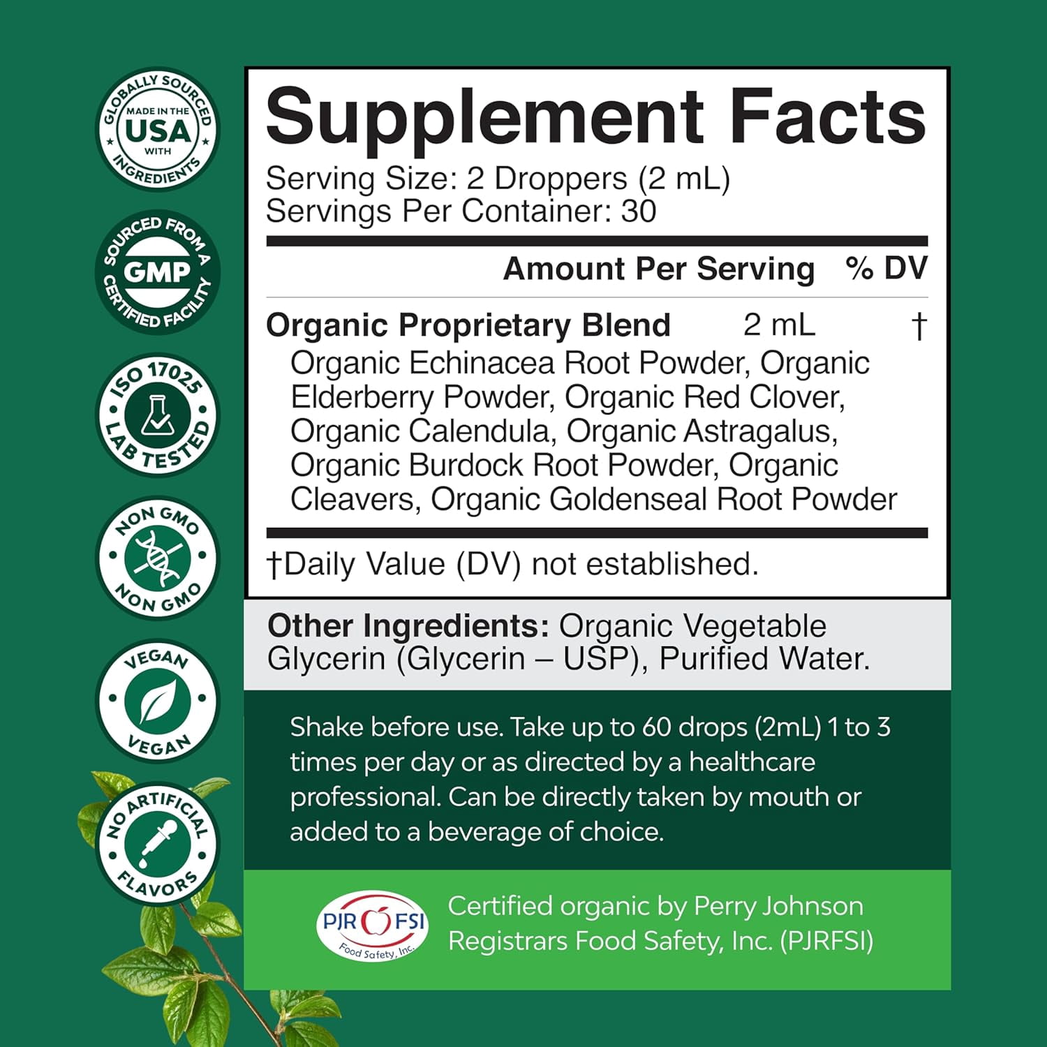 Natures Craft Organic Lymphatic Support Drops, Immune & Lymphatic Support Supplement, 2oz