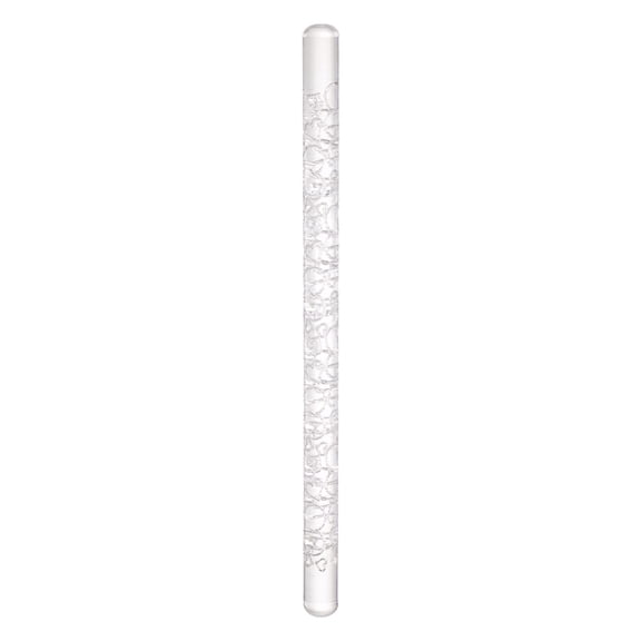 Acrylic Embossed Rolling Pin 16cm x 1cm Heart Pattern, Transparent