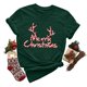 thumbnail image 3 of Gibobby Tops navideños para Mujer Camiseta de manga corta con cuello redondo y estampado de Navidad para mujer(Verde,M), 3 of 5