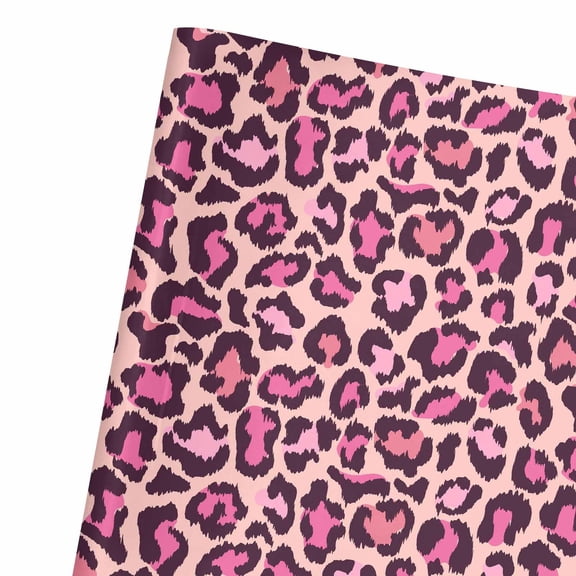 58"x 23" inchs Pink Leopard Print Wrapping Paper, Birthday Party Gift Wrapping Paper for Women
