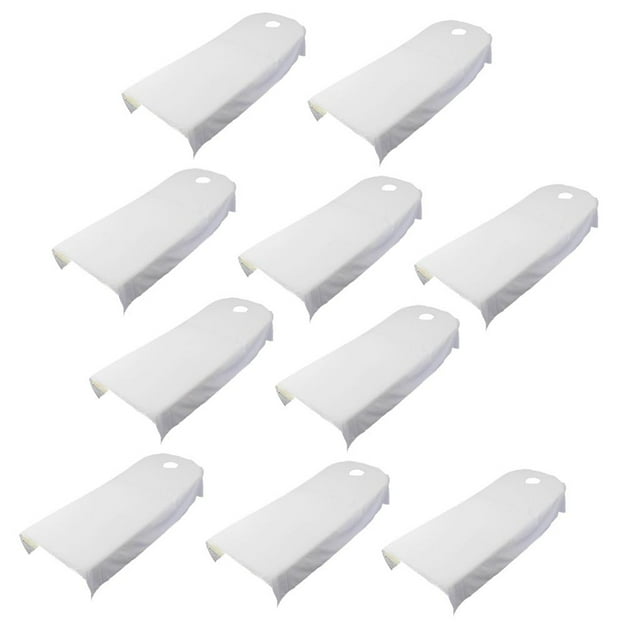 GUOOL 10Pcs Reusable Massage Table Sheet with Elastic Band Salon Couch Cover White