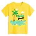 thumbnail image 4 of Gubotare Boys Summer Clothes Graphic T-Shirt for Boys Girls, Crewneck Casual Breathable Short Sleeve Tops Tee Shirt Tshirt for Teen Kids Sizes 2-3T (Yellow,2-3 Years), 4 of 4