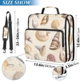 thumbnail image 2 of FORMRS Zipper Binder with Shoulder Strap 2-inch Ring 500 Sheet Capacity File Bag, Beige Watercolor Seashells, 2 of 5
