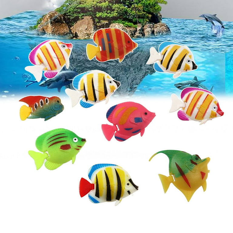 Frcolor 20pcs Plastic Artificial Fish Small Fish Simulation Fake Fish Floating Vivid Landscape Aquarium Ornament Decoration (Random Pattern), Size: As