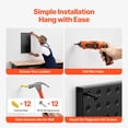 thumbnail image 6 of VEVOR Metal Pegboard Panels, 24" x 12" Pegboard, 3 Panels, Heavy Duty Steel Peg Board Wall Organizer, for Living Room Garage Tool Storage Workbench Office Organization Craft Room Kitchen Home, Black, 6 of 8
