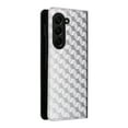 thumbnail image 5 of For Samsung Galaxy Z Fold 6 Wallet Case with RFID Blocking ID Credit Card Holder, Luxury Diamond Patterned Shiny PU Leather Magnetic Folio Book Flip Kickstand Shockproof Phone Case, Silver, 5 of 10