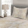 thumbnail image 2 of Ambesonne Marble Print Quilted Coverlet 3 Pcs, Pink Peach Cracks, King Size, Beige, 2 of 4
