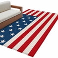 thumbnail image 2 of 2.7x5 Area Rugs, 4th of July Non-Skid Rubber Backing Large Rectangle Rugs - Living Room Bedroom Home Office, Red Stripes Independence Day Indoor Floor Mat Carpets Washable Rug, 2 of 9