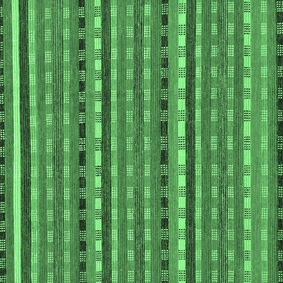 Ahgly Company Indoor Square Abstract Emerald Green Modern Area Rugs, 5' Square