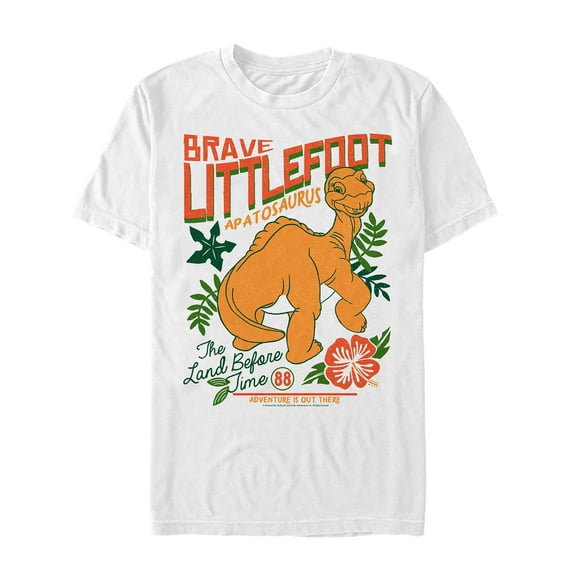 Men's The Land Before Time Tropical Littlefoot Poster  Graphic Tee White X Large