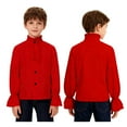 thumbnail image 3 of renvena Boys Pirate Shirt Vampire Renaissance Victorian Blouse Top Halloween Party Cosplay Shirts Costume Size 6-16 Red 16, 3 of 7