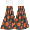 thumbnail image 2 of SKYSONIC 2 Pcs Hanging Hand Towels, Soft Absorbent Thanksgiving Pumpkin Halloween Design Towel for Kitchen Bathroom, 12"x17", 2 of 7
