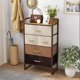 thumbnail image 3 of Gabinete de almacenamiento vintage de hierro y tela: cómoda moderna de 5 cajones, mesita de noche estrecha para organización del dormitorio, 3 of 4